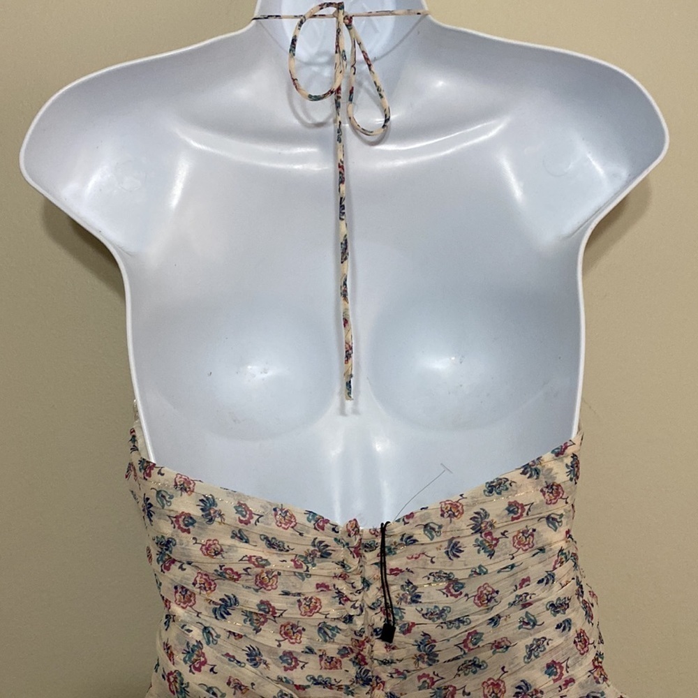 Zara Floral Ruched  women mini dress M  cottage-core fairy boho coquette Y2K - Picture 13 of 15